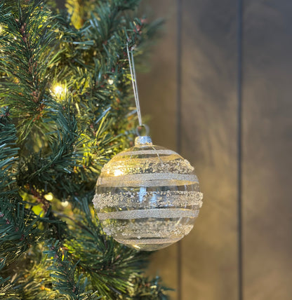 Glitter Ball Ornament - Champagne