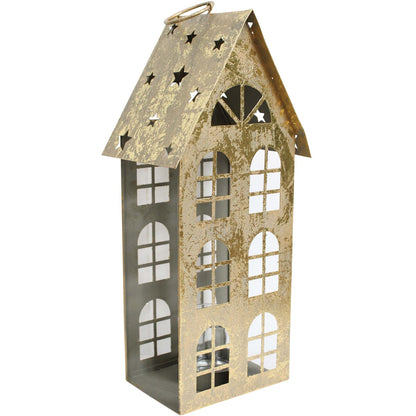 Christmas - Gold Tea Light Houses
