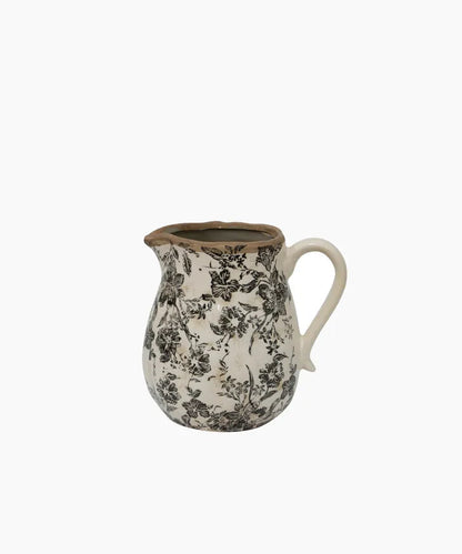 Black Floral Jug Small