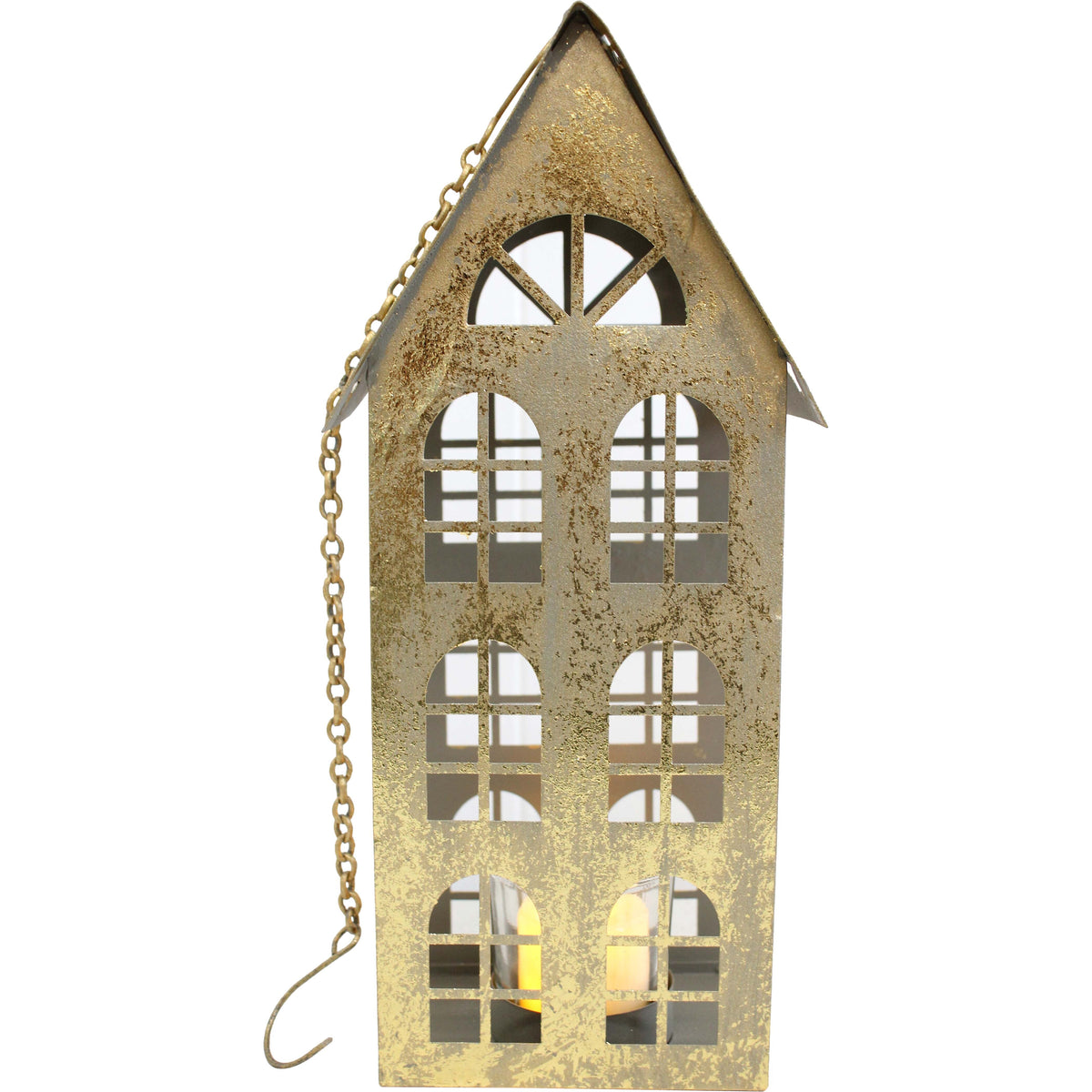 Christmas - Gold Tea Light Houses