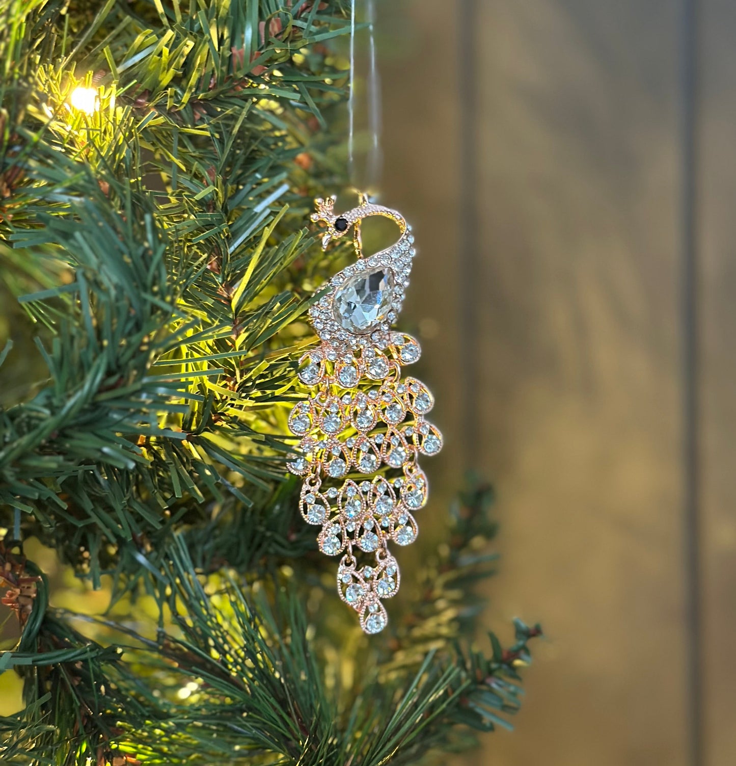 Crystal Peacock Ornament