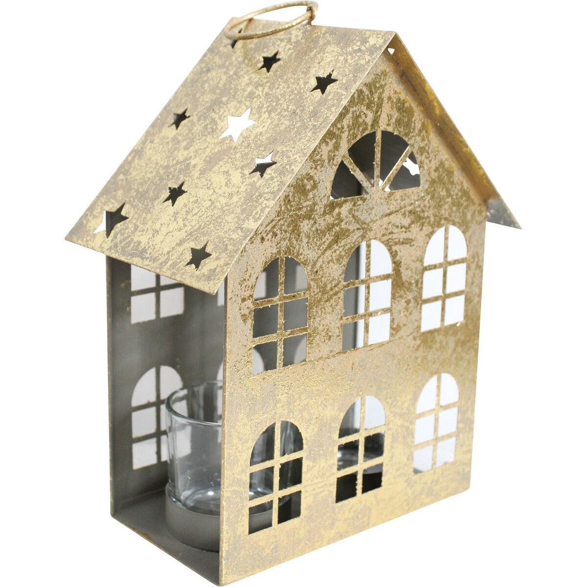 Christmas - Gold Tea Light Houses