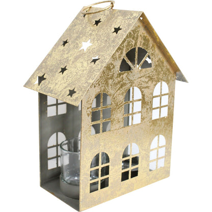 Christmas - Gold Tea Light Houses