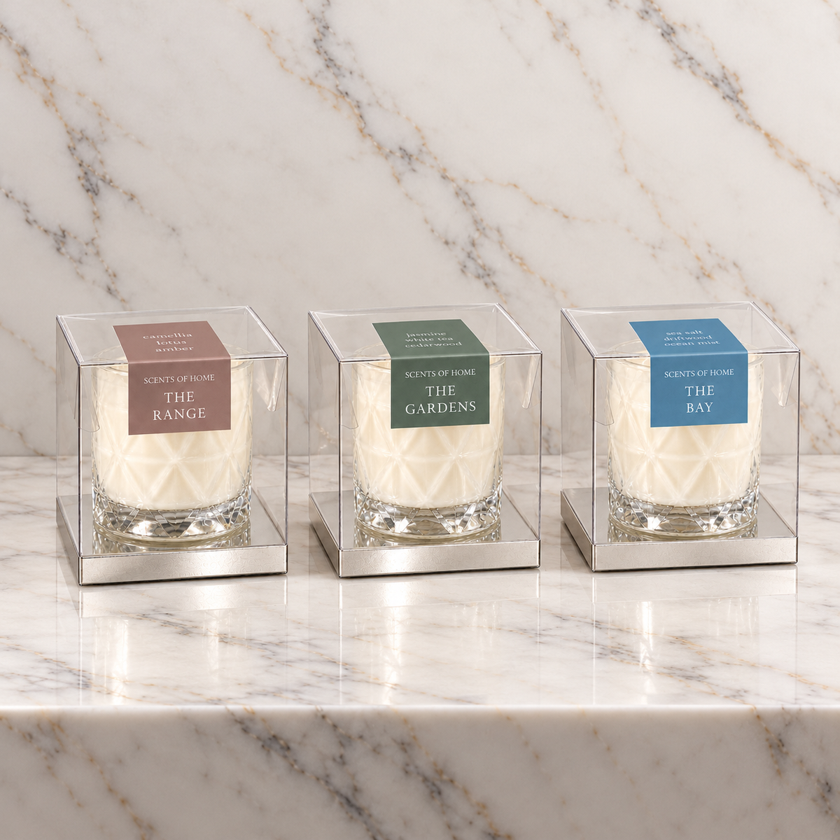 Cut Glass Petite Candle - Scents of Home Collection