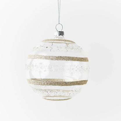 Glitter Ball Ornament - Champagne