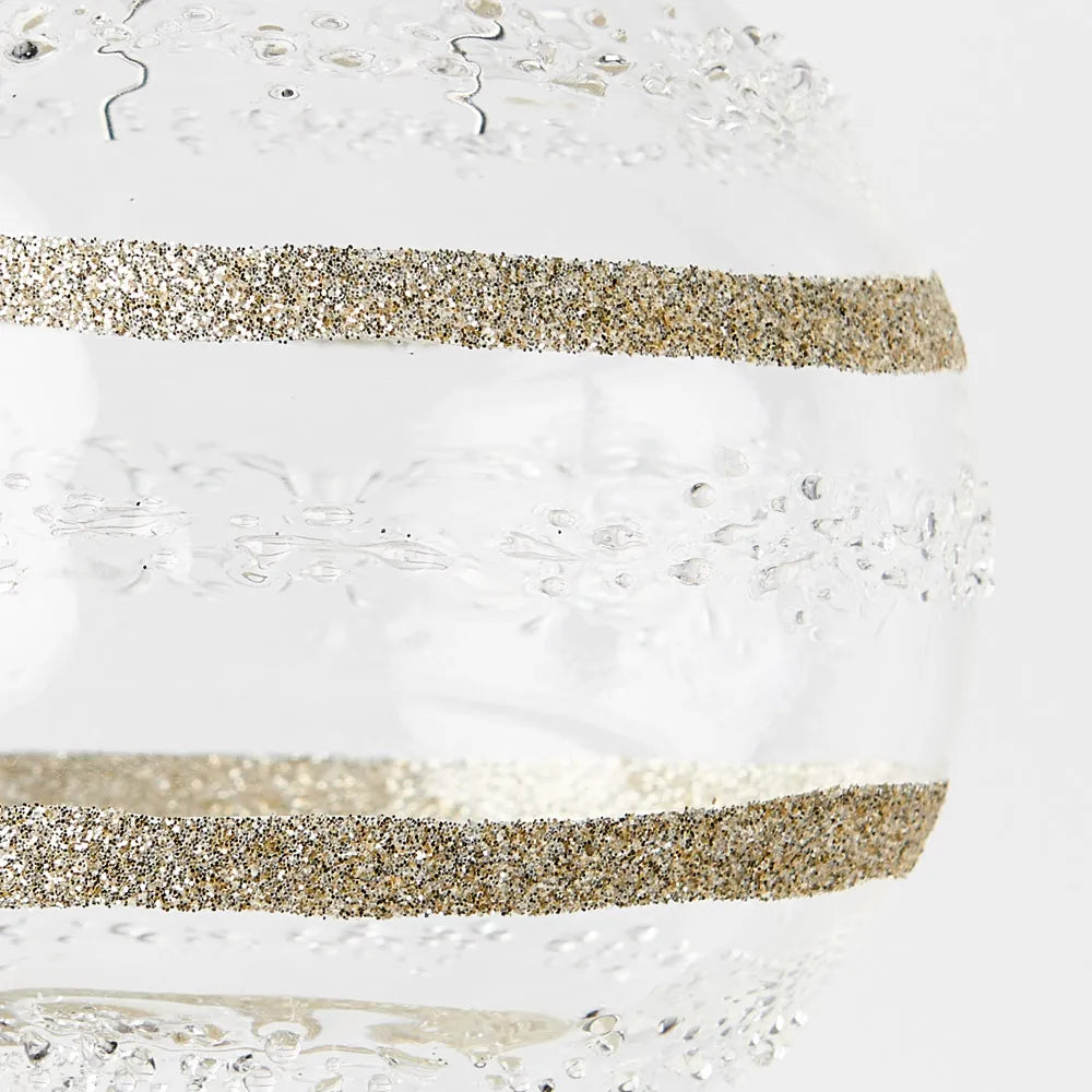 Glitter Ball Ornament - Champagne